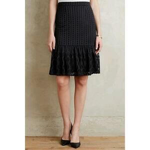 NEW Anthropologie Eyelet Trumpet Skirt by Moulinette Soeurs $98.00 Size Small